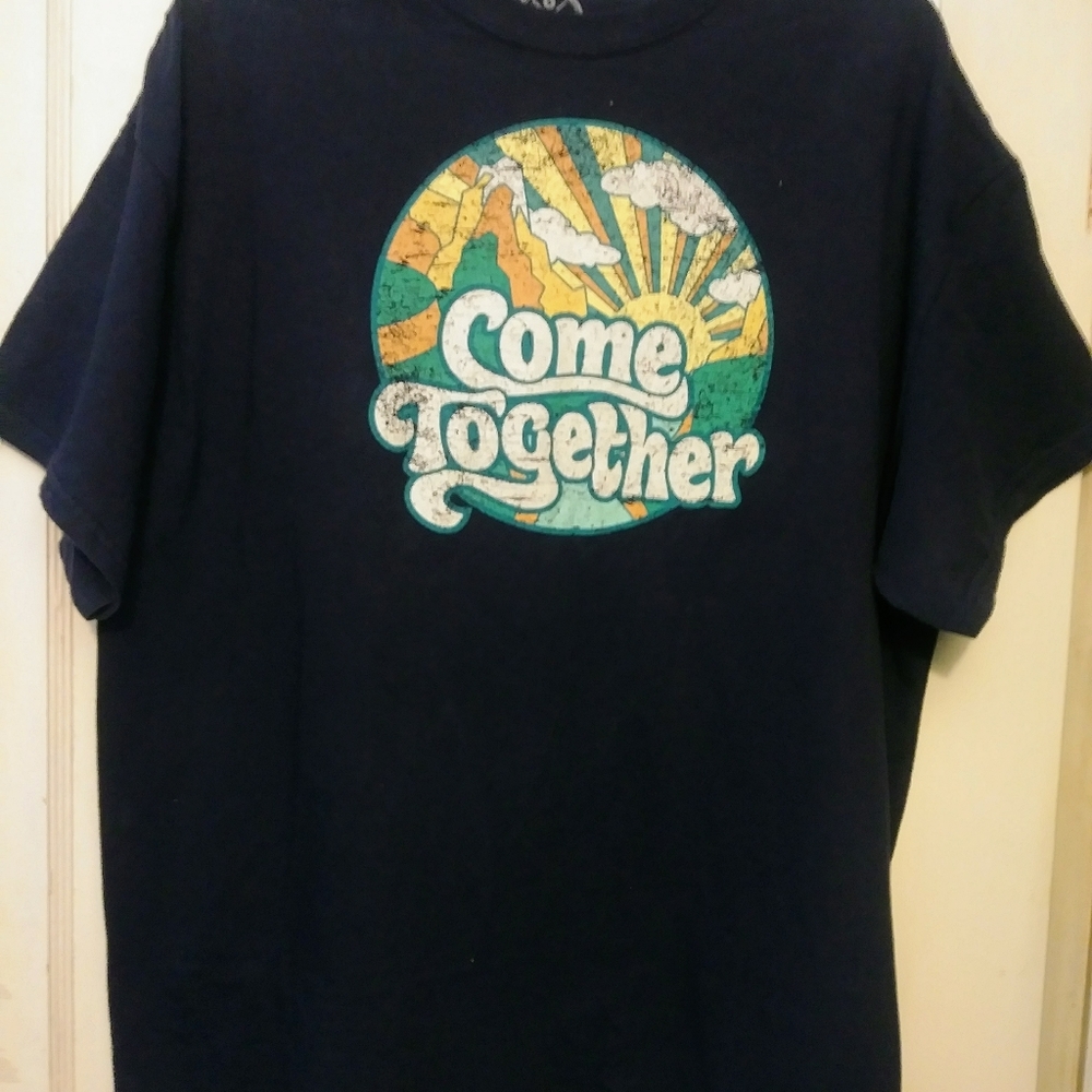 DOM Beatles Come Together 60s Retro T-Shirt Black 100% Cotton